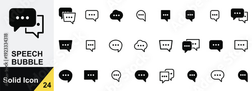 Chat Bubbles Circle Square Icon Set