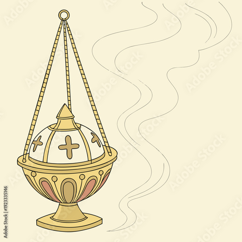 Simple golden incense burner