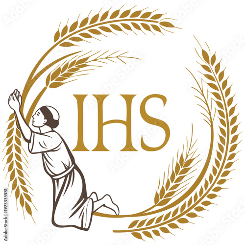 Praying Person with Wheat