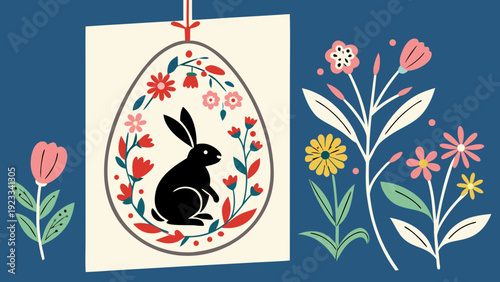 easter egg with flowers