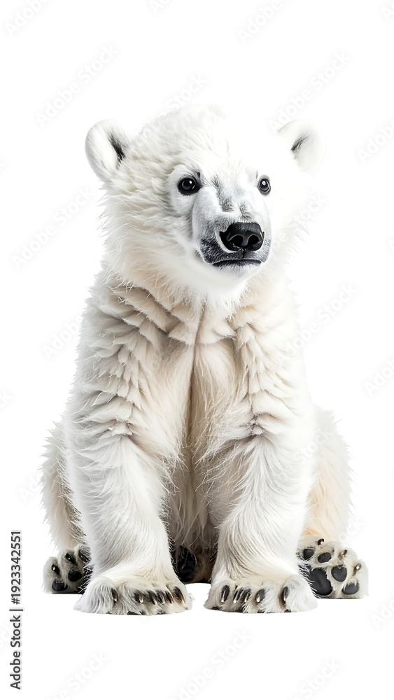 Fototapeta premium Calm Polar Bear Cub in Relaxed Pose