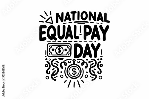 NATIONAL EQUAL PAY DAY vector illustration isolated on white background