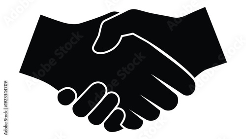 Handshake between two people in a business agreement isolated on white background, Vector