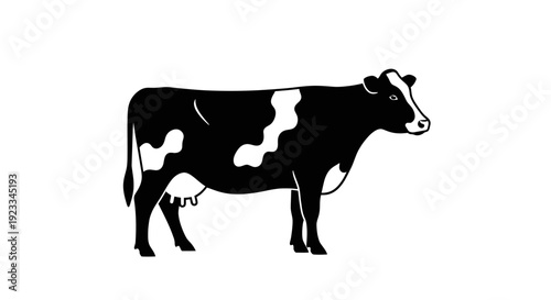 Black and White Holstein Friesian Cow Silhouette