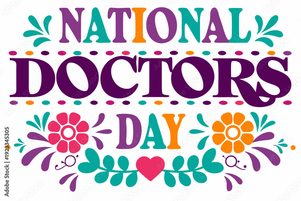 Obraz premium NATIONAL DOCTORS DAY vector illustration isolated on white background