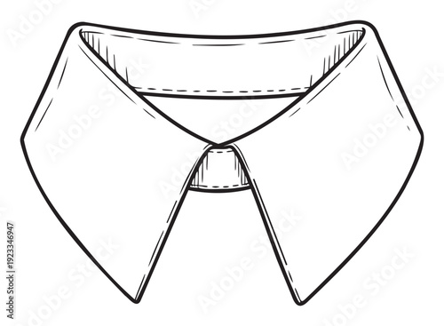 A classic white collar for mens shirts providing a traditional and formal apparel component perfect for clothing store graphics or tailoring supply advertisements.