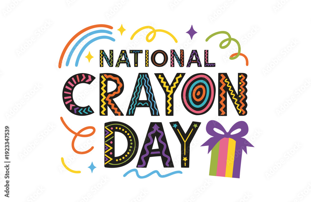 Fototapeta premium National Crayon Day Drawing and Coloring Fun Vector Graphic