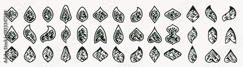 mountain leaf nature logo design bundle