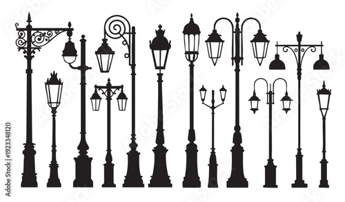 diverse set of park and garden lights