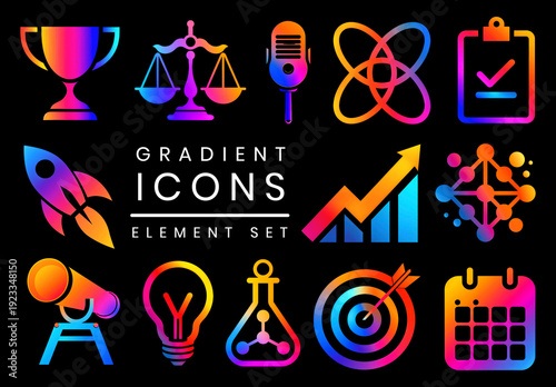 Vibrant Gradient Icon Element Design Set