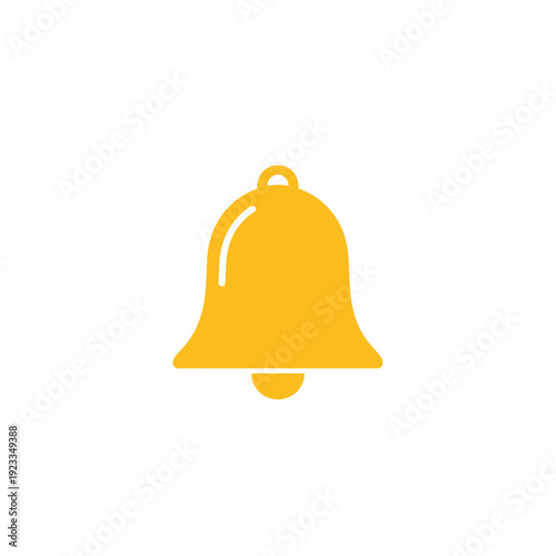Vibrant yellow notification bell icon, perfect for digital alerts, alarms, and important reminders in web and mobile applications