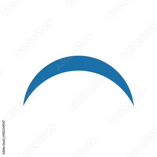Smooth blue upward-facing curve vector graphic element symbolizing connection, progress, or modern design aesthetics