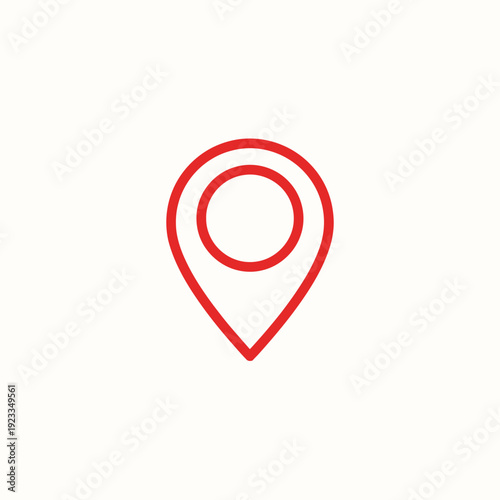 Free Download Minimalist red outline location pin icon, perfect for navigation, mapping, and destination markers in modern digital interfaces and apps - GFXLoad