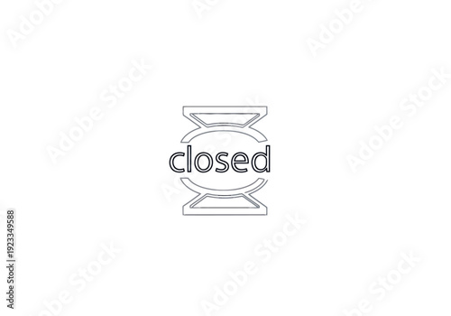 Business Closed Sign Symbol Icon Representing End of Operations or Service Interruption Concept