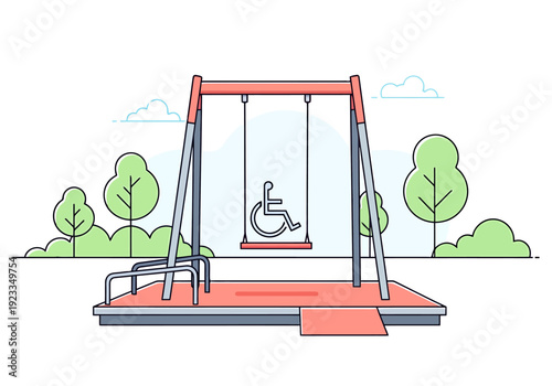 Accessible Playground Equipment Swing Set Accessible For All Children Outdoor Recreation Facility Inclusive Fun For Every Kid