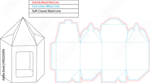 Papercrafttemplatefor3dhousemodelwithlinesandfoldmarks