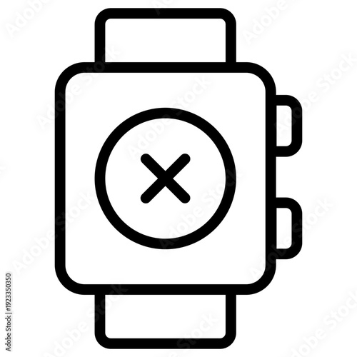 Digital Detox icon. watch icon with cross.