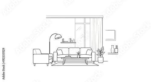 Modern living room furniture set.