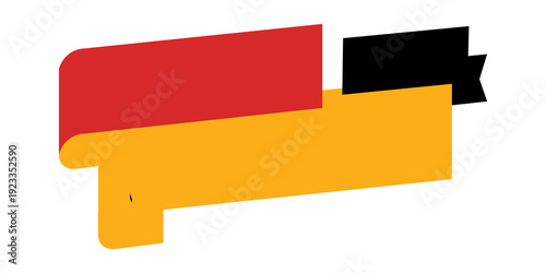 Red and Yellow Layered Banner Label for Promotions