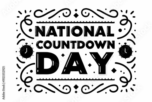 Countdown Timer Vector, National Countdown Day Celebration Illustration