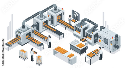 Automated Bread Production Line in a Modern Bakery.