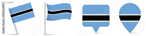 Free Download Botswana flag icon set isolated on white background - GFXLoad