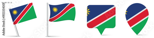 Free Download Namibia flag icon set isolated on white background - GFXLoad