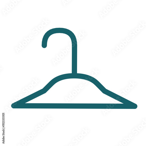 Clothes hanger icon isolated on white background symbolizing wardrobe, fashion, clothing, retail, and minimal outline design