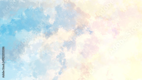 Tableau sur toile 朝焼けの空をイメージした水彩イラスト