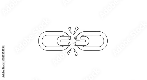 Breaking Chain Link Isolated Symbol.