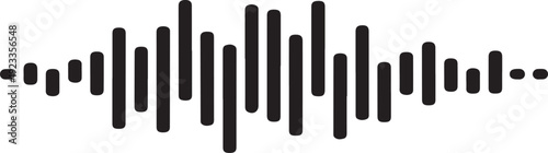 Black sound wave pattern on white background audio