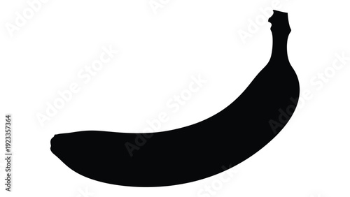 A black silhouette of a banana on a white background isolated on white background, Vector