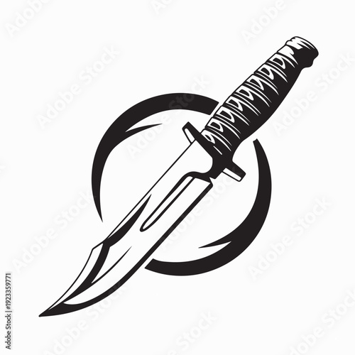 Knife Weapon Melee Combat Vector Art Isolated on White Background