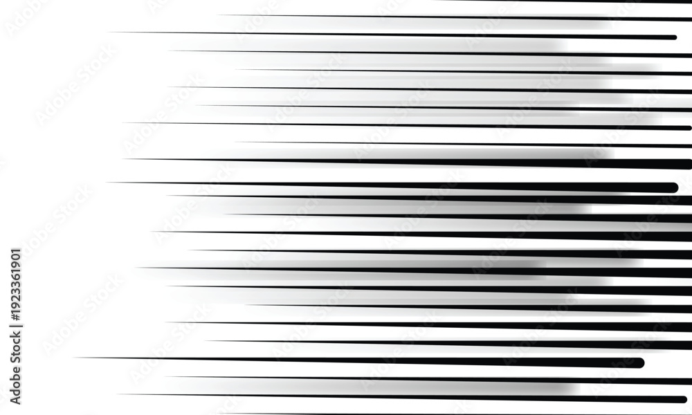 Fototapeta premium Horizontal speed lines for comic books. Manga, anime graphic speed striped texture. Horizontal fast motion lines for comic books. Horizontal stripes background.