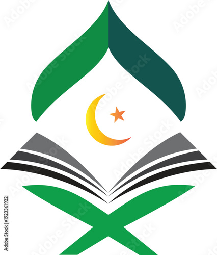 Quran logo design vector.