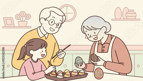 grandmother and granddaughter eating cake