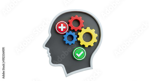 Wallpaper Mural Gears and Symbols inside a Head Silhouette Torontodigital.ca