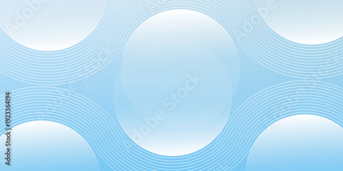 Amazing abstract minimalist banner background, pastel colors, blue and white gradient. Circle effect style, simple geometric art.