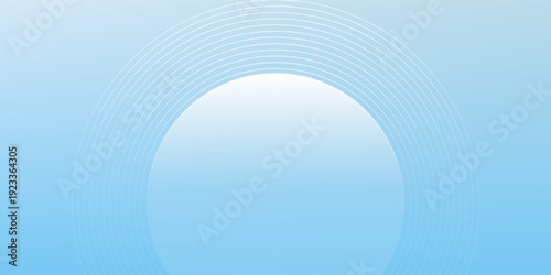 Amazing abstract minimalist banner background, pastel colors, blue and white gradient. Circle effect style, simple geometric art.