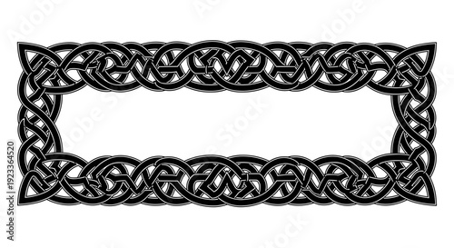 Celtic Knotwork Border Design Element.