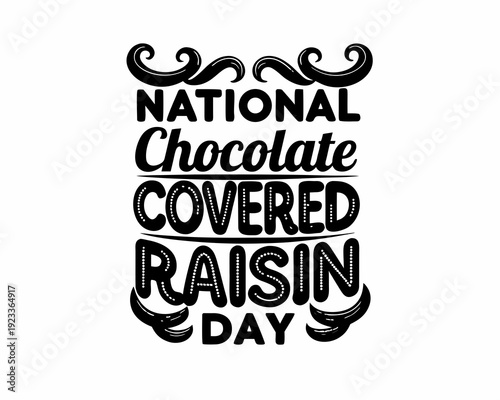 Chocolate Raisin Treat Vector Illustration, National Chocolate Covered Raisin Day Design