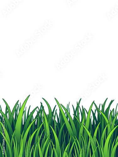 illustration line of lawn with green fresh grass