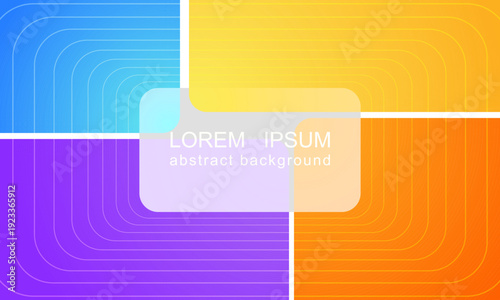 Abstract background  with an inscription in the center. Bright colors and geometric shapes. Banner, backdrop, card, invitation.