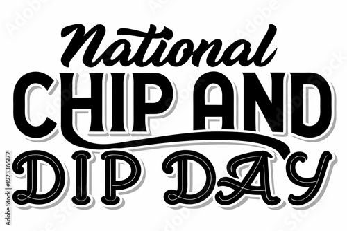 Snack Food Vector Illustration, National Chip and Dip Day Graphic