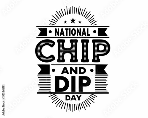 Chips and Dip Snack Vector, National Chip and Dip Day Celebration Illustration