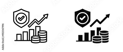 Wealth Management icon set with style outline and solid. vector simple elements for design and presentation.