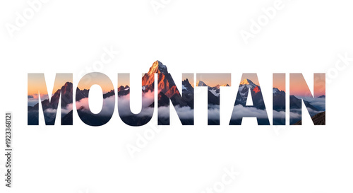 Wallpaper Mural Adventure outdoor concept with mountain landscape inside bold uppercase letters. Torontodigital.ca