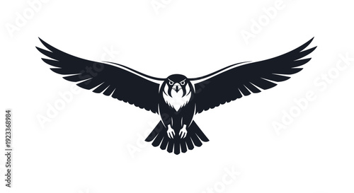 Black and White Owl Silhouette Flying.