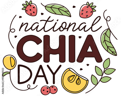 Chia Seeds Vector, National Chia Day Healthy Food Illustration