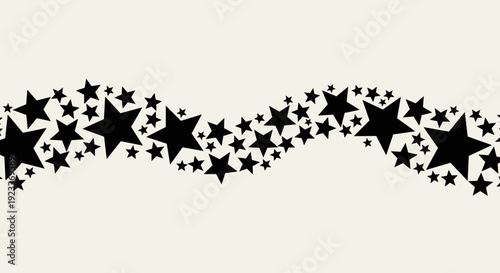 Black Stars Pattern on White Background.